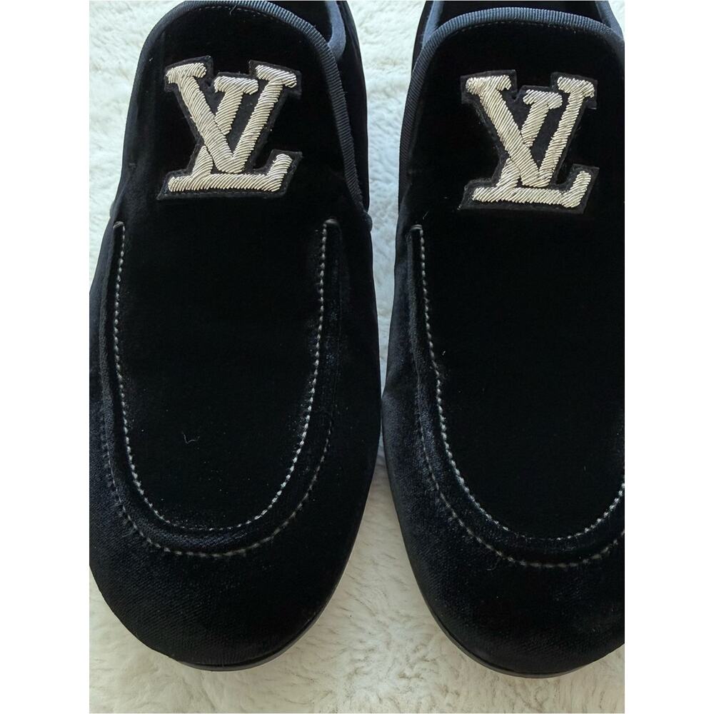 Louis Vuitton LV Monogram velvet loafers size 10 US Authentic - Picture 6 of 11